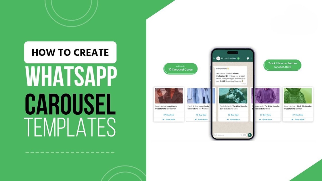 Capa do projeto com template de carrossel no whatsapp